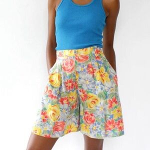 Vintage Floral Bermuda Shorts